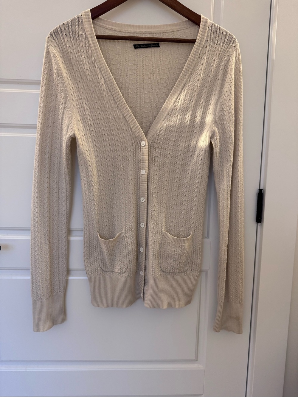 Votre Nom Silk Cashmere Blend Cardigan| Cream Neutral Luxe Knit Sweater|